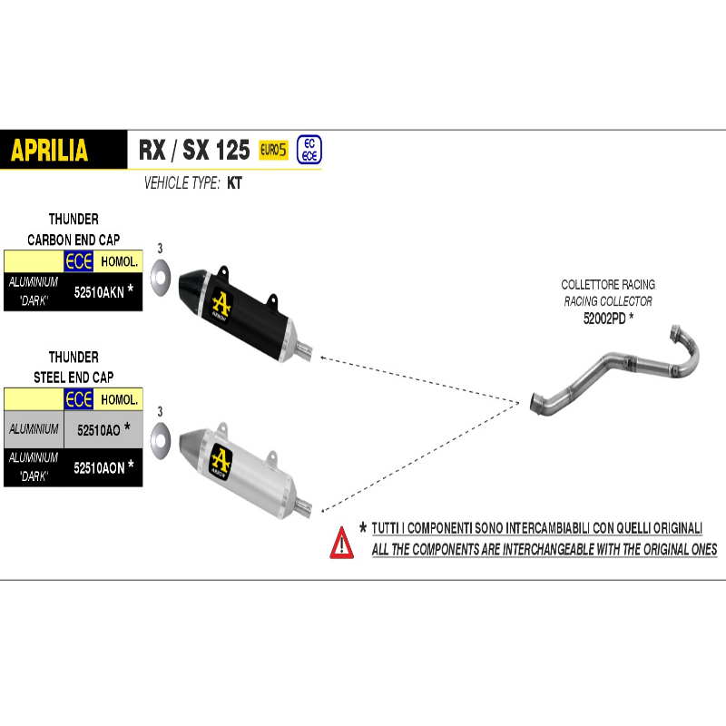 Colector Titanio Arrow Racing APRILIA RX-SX 125 2021-